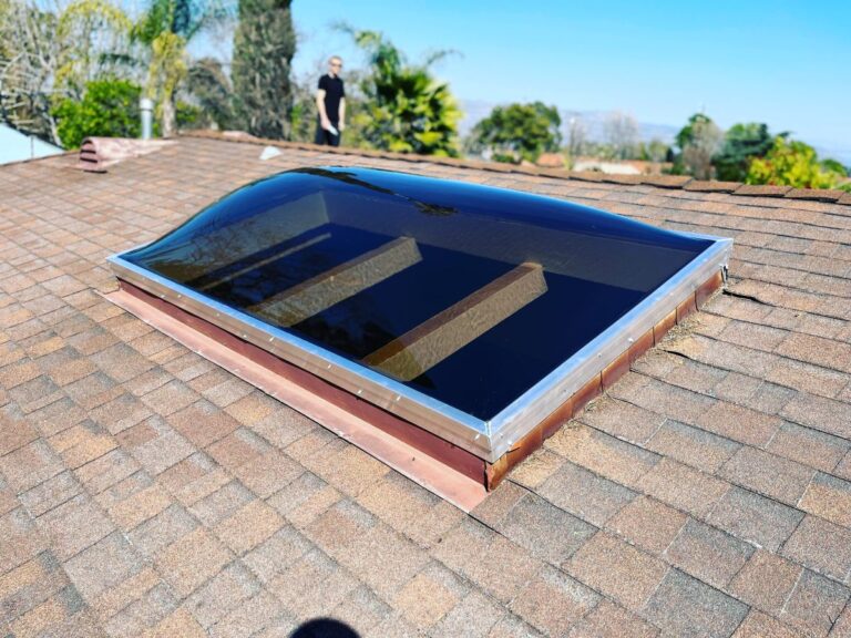 Flat Glass Skylight Composition Shingle Hillside View Los Feliz
