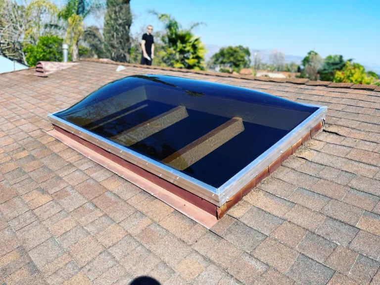 Flat Glass Skylight Composition Shingle Hillside View Los Feliz