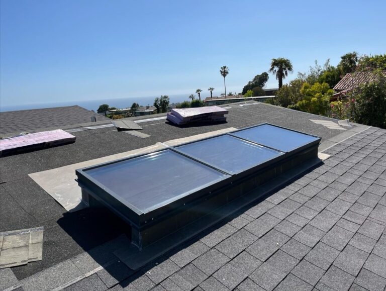 Flat Glass Skylight Composition Shingle Ocean View Malibu