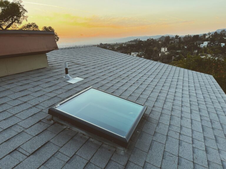 Flat Glass Skylight Composition Shingle Sunset Coastal Los Angeles