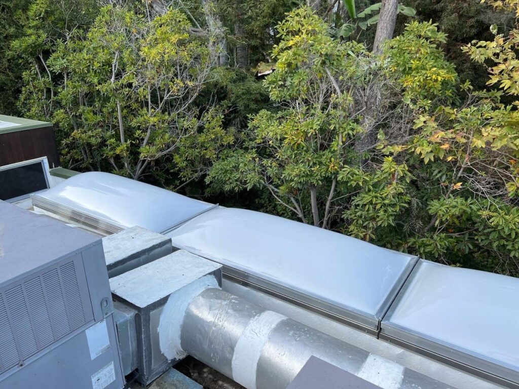 Flat Glass Skylight System Hillside Trees Los Angeles
