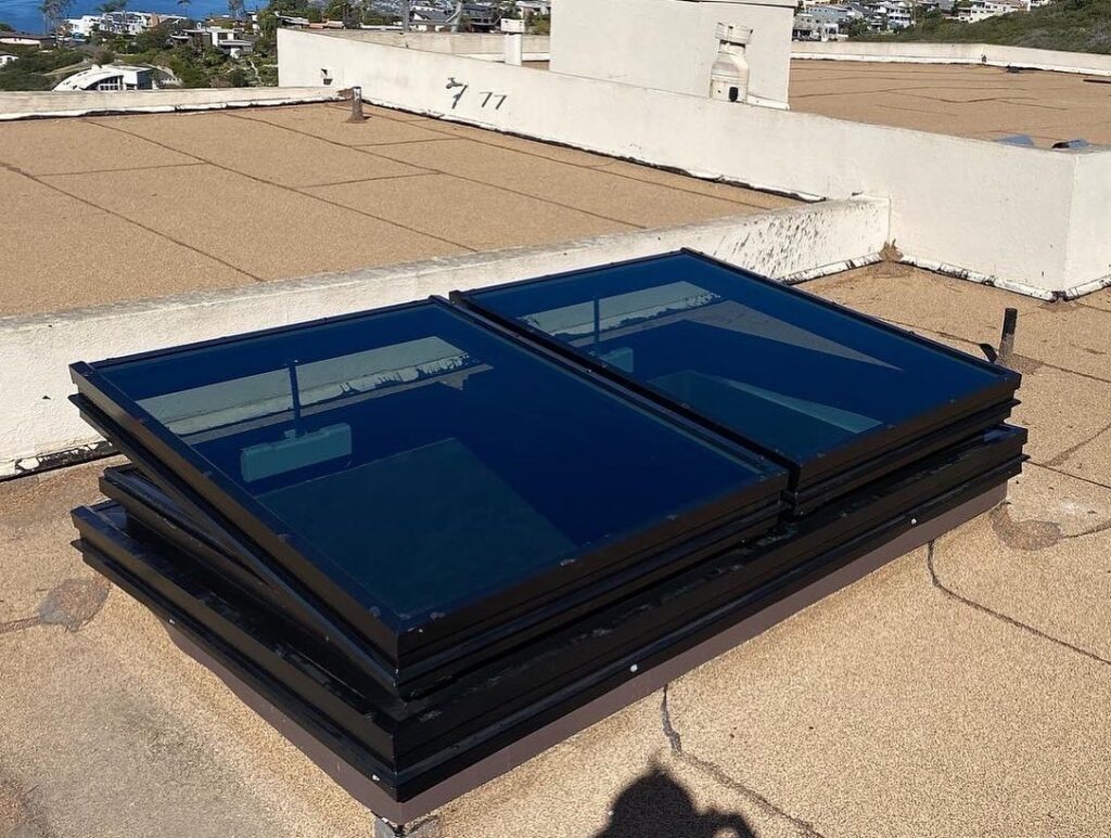 Flat Glass Skylights Coastal Flat Roof Santa Monica