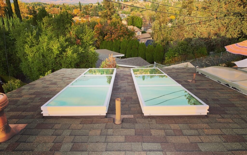 Flat Glass Skylights Hillside Property Two Units Altadena