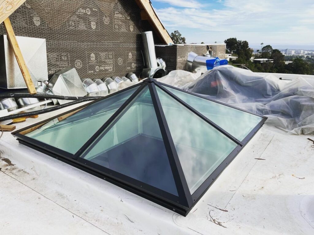 Pyramid Skylight New Construction Hillside View Silver Lake