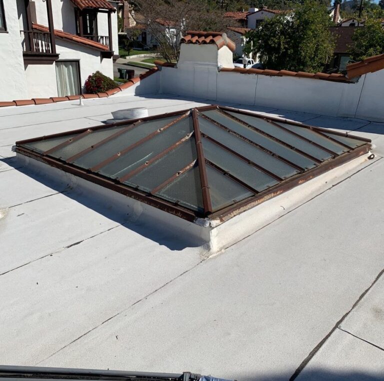 Pyramid Skylight Old Failed Frame Replacement Scope Los Angeles