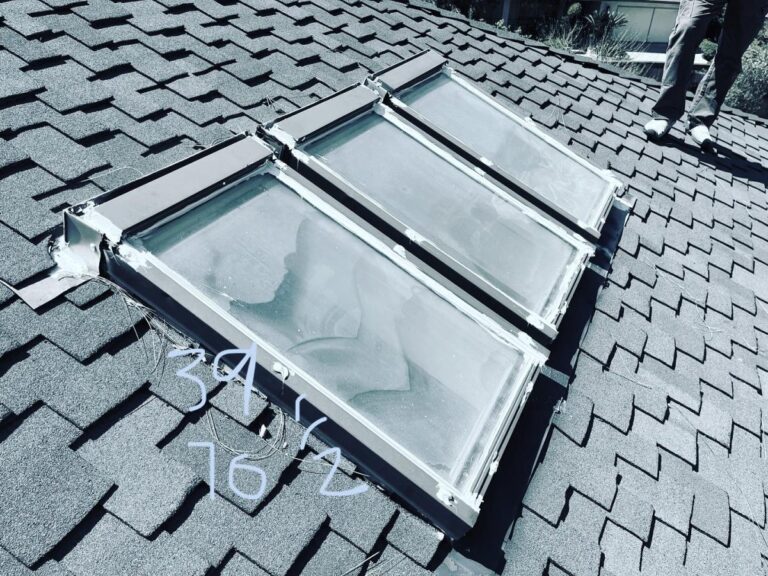 Existing Velux skylights measured before replacement — shingle roof, Los Angeles