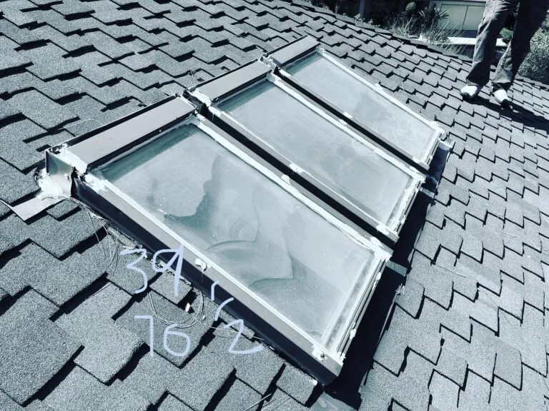 Existing Velux skylights measured before replacement — shingle roof, Los Angeles
