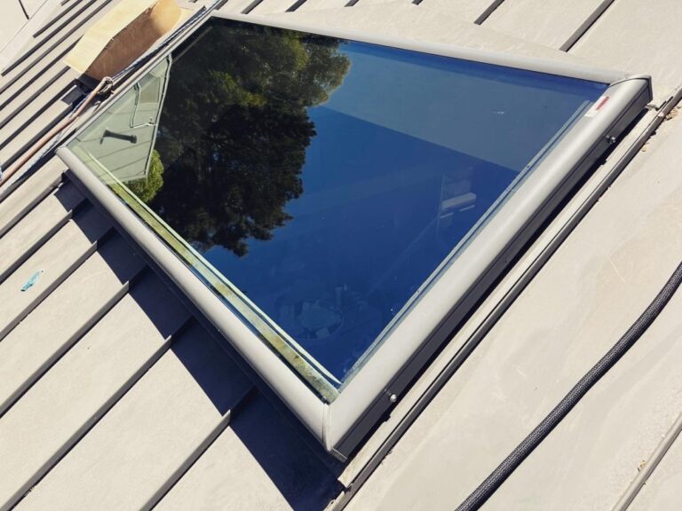 Velux skylight on standing seam metal roof — Pasadena
