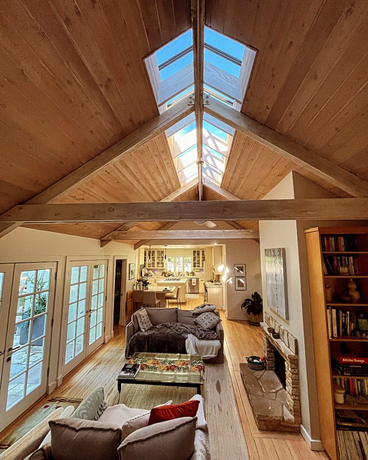 Velux Skylight Vaulted Ceiling Living Room Natural Light Santa Monica