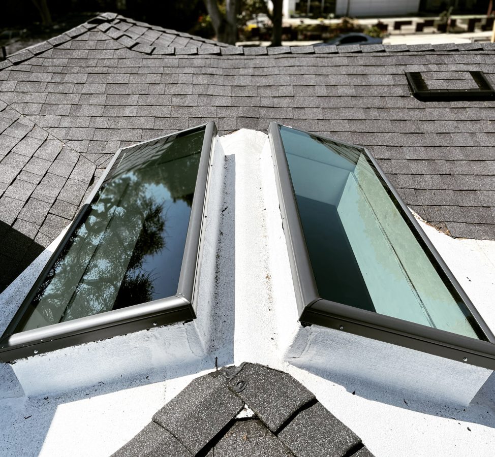 Velux Skylights Flat Roof Meeting Point Composition Shingle, Los Angeles